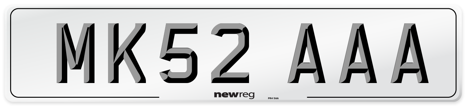 MK52 AAA Number Plate from New Reg